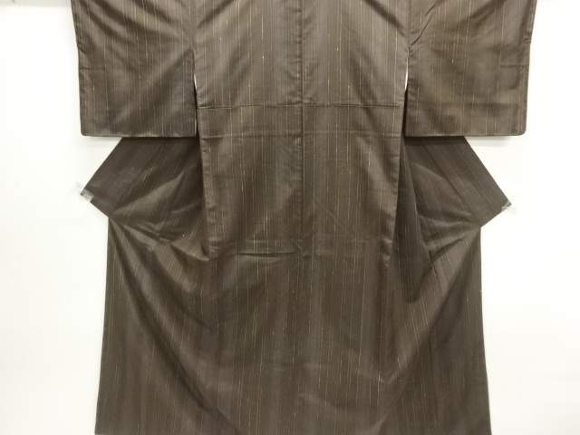 JAPANESE KIMONO / UNUSED TSUMUGI / WOVEN STRIPE 
